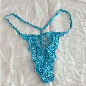 NWT - Victoria's Secret Turquoise Lace V-String